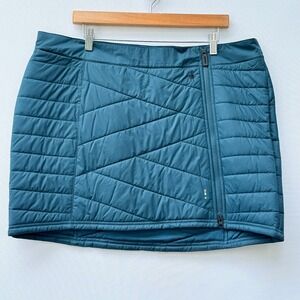 NEW Smartwool Women XL Insulated Skirt Teal Blue Quilted Zip Merino Smartloft